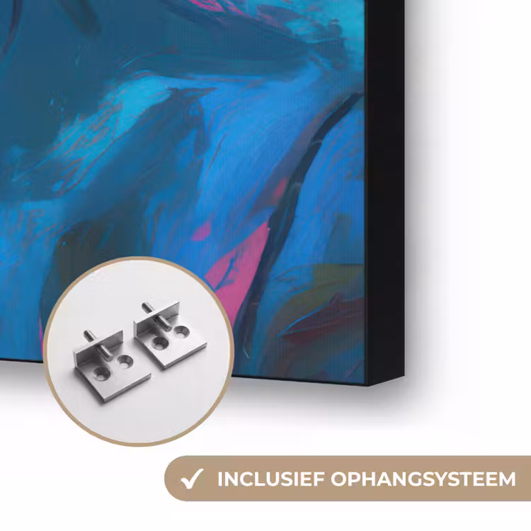Portret - Sigaret - Kleurrijk - Bril Textielframe zwart klein -USP_ophangsysteemNL