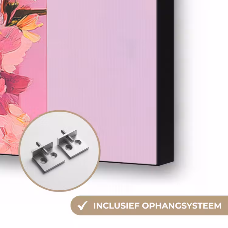 Portret - Vrouw - Abstract - Bloemen Textielframe zwart klein -USP_ophangsysteemNL