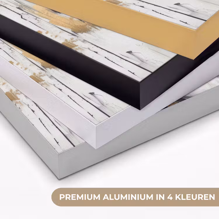 Portret - Vrouw - Penseelstreken - Goud Textielframe zwart klein -USP_kleurenNL