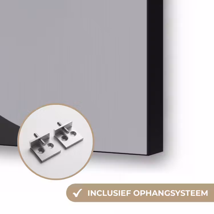 Portret - Vrouw - Zonnebril - Verfdruppels Textielframe zwart klein -USP_ophangsysteemNL