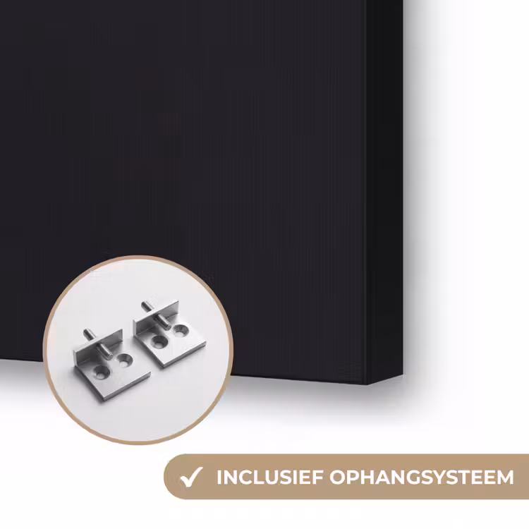 Portret - Zwaan - Zwart - Wit Textielframe zwart klein -USP_ophangsysteemNL