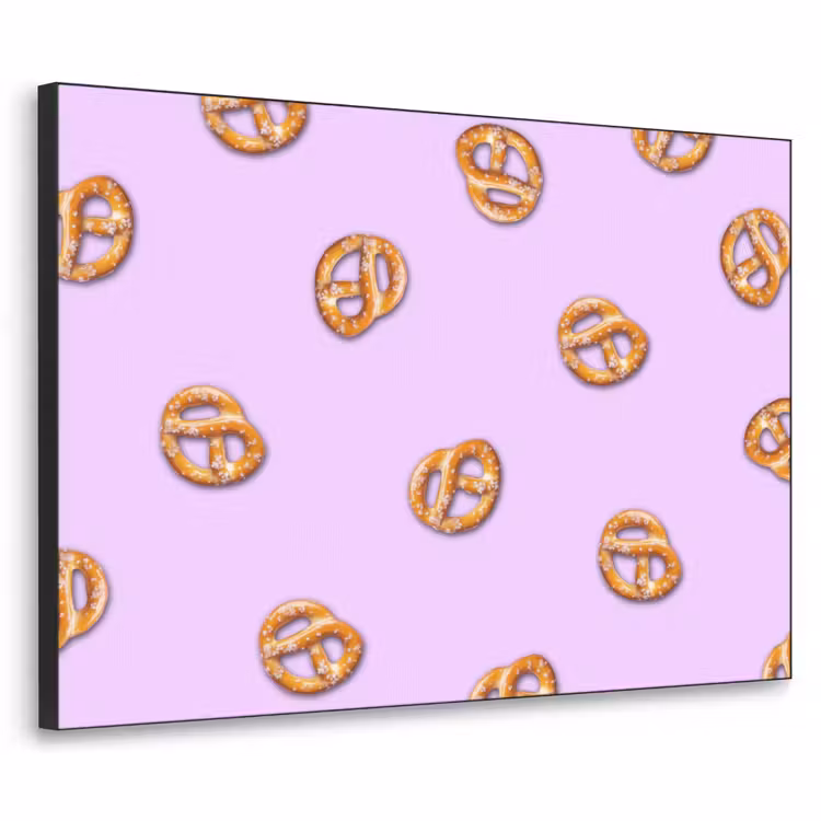 Pretzels - Eten - Paars Textielframe zwart klein -3d