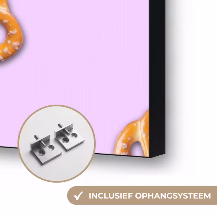 Pretzels - Eten - Paars Textielframe zwart klein -USP_ophangsysteemNL