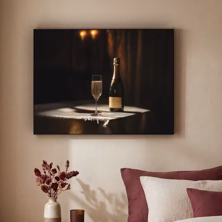 Prosecco - Bubbels - Sfeervol - Drank Textielframe zwart klein -sfeer1