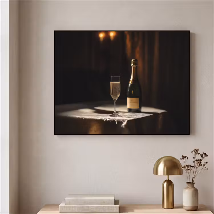Prosecco - Bubbels - Sfeervol - Drank Textielframe zwart klein -sfeer2