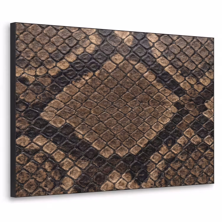 Python - Schubben - Brons Textielframe zwart klein -3d