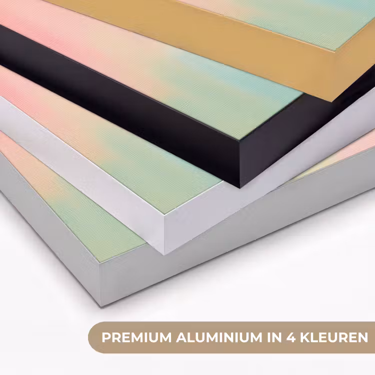 Quote - Lucky - Regenboogkleuren Textielframe zwart klein -USP_kleurenNL