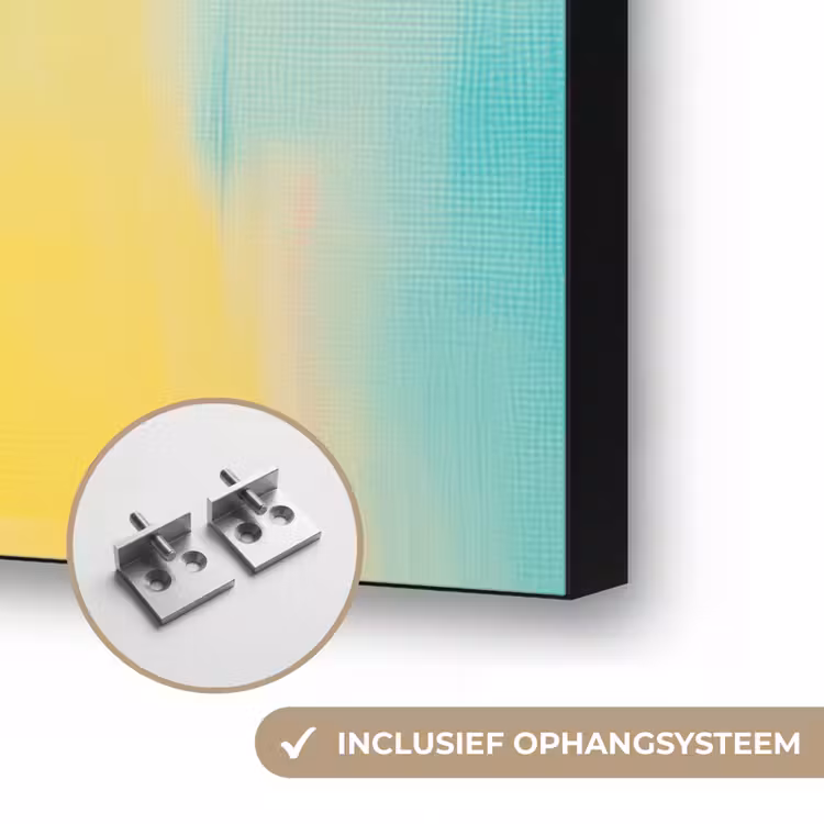 Quote - Lucky - Regenboogkleuren Textielframe zwart klein -USP_ophangsysteemNL
