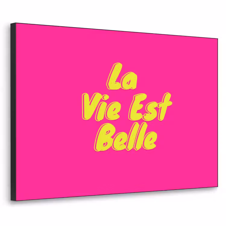 Quote - Retro - Roze Textielframe - compleet frame klein -3d
