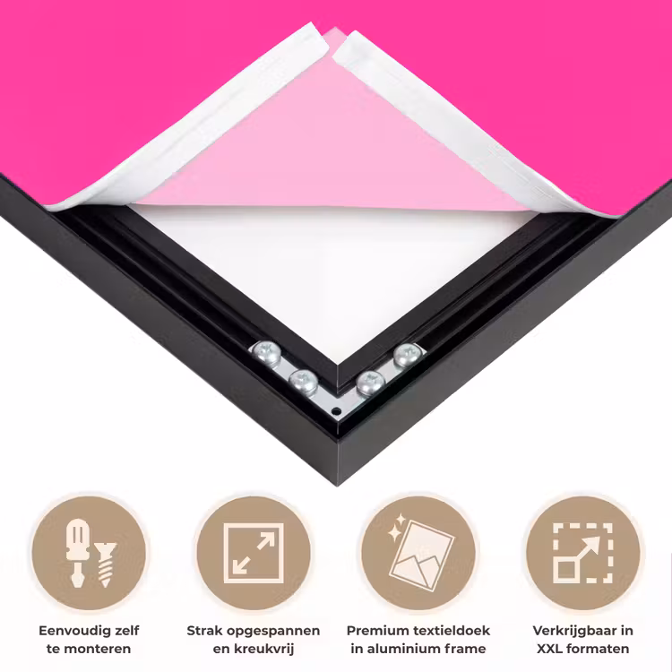 Quote - Retro - Roze Textielframe zwart klein -USP_feed_closeupNL
