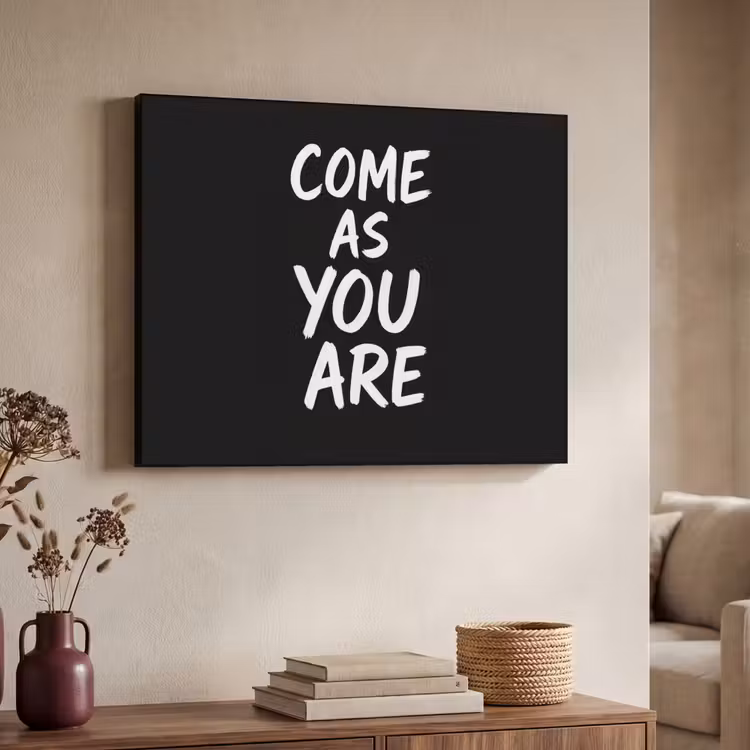 Quote - Zwart - Simpel Textielframe zwart klein -sfeer3