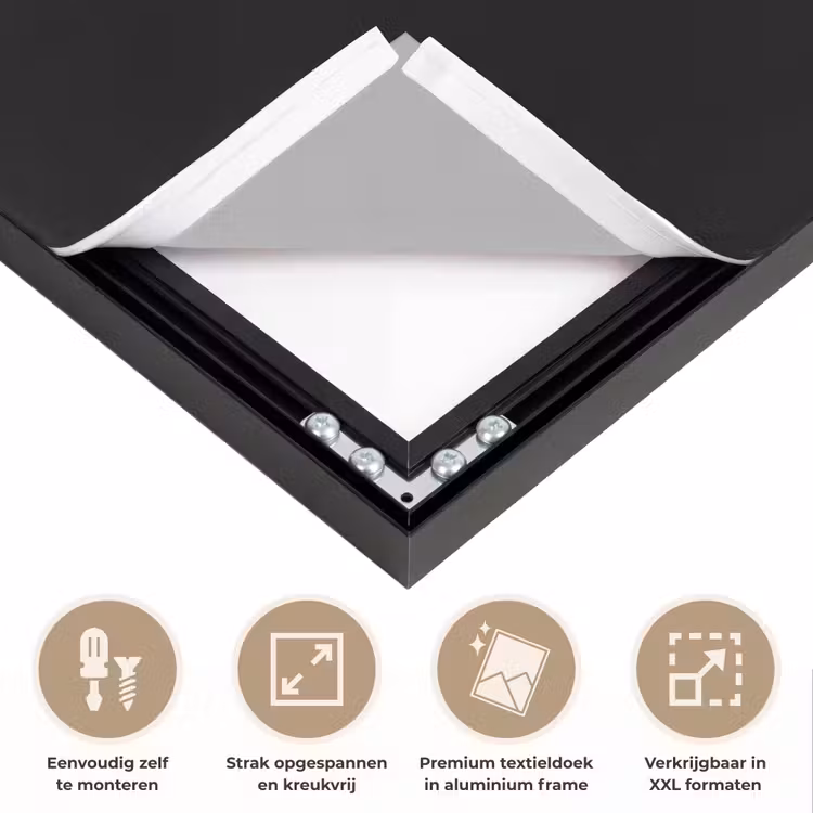 Quote - Zwart - Simpel Textielframe zwart klein -USP_feed_closeupNL