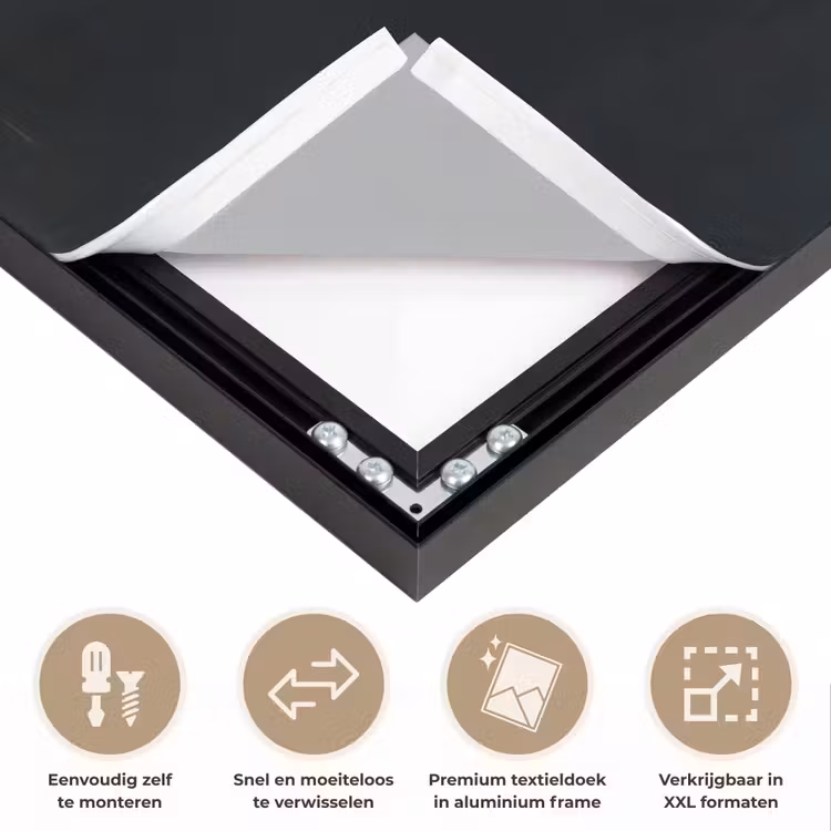 Raaf - Vogels - Zwart Textielframe zwart klein -USP_closeupNL