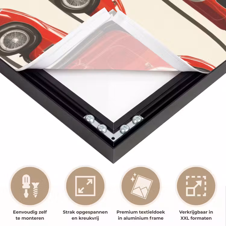 Raceauto - Retro - Rood Textielframe zwart klein 947 -USP_feed_closeupNL