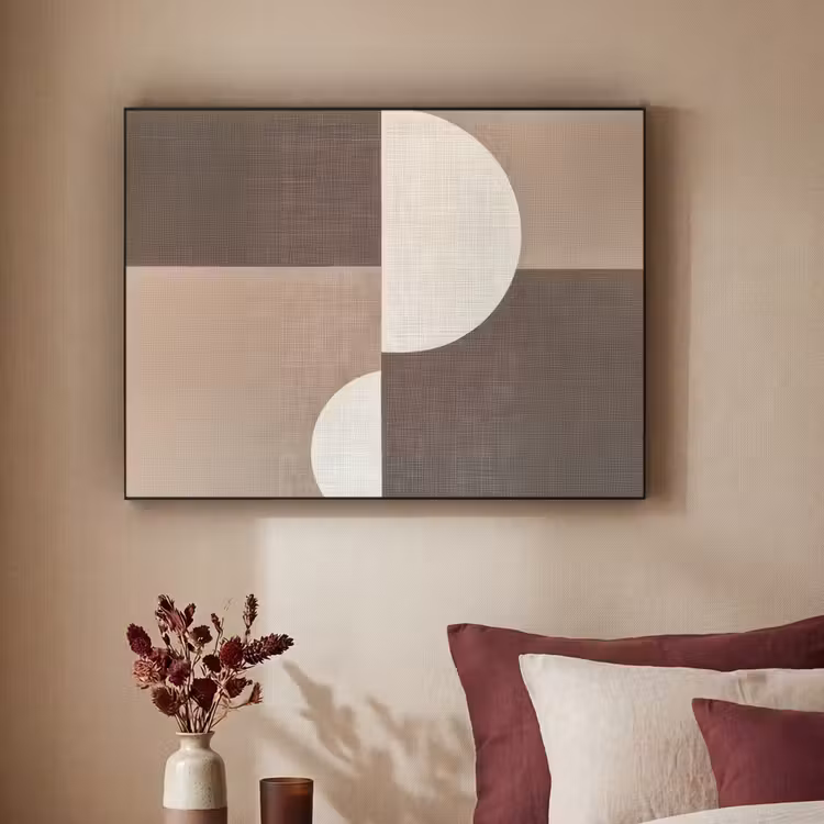 Raster - Halve cirkels - Contrast Textielframe zwart klein -sfeer1