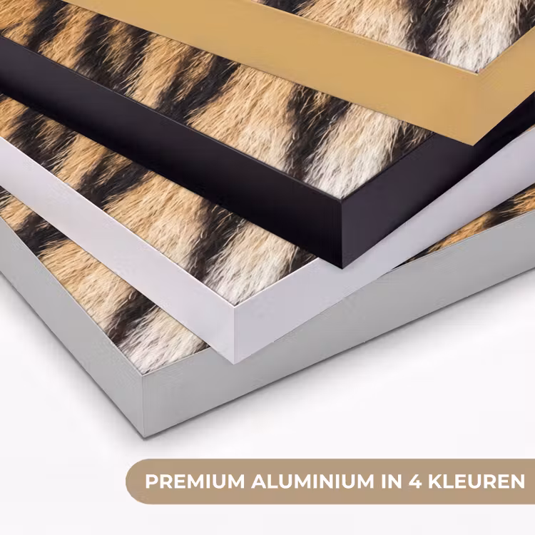 Realistisch - Tijgervacht - Zwart Textielframe zwart klein -USP_kleurenNL