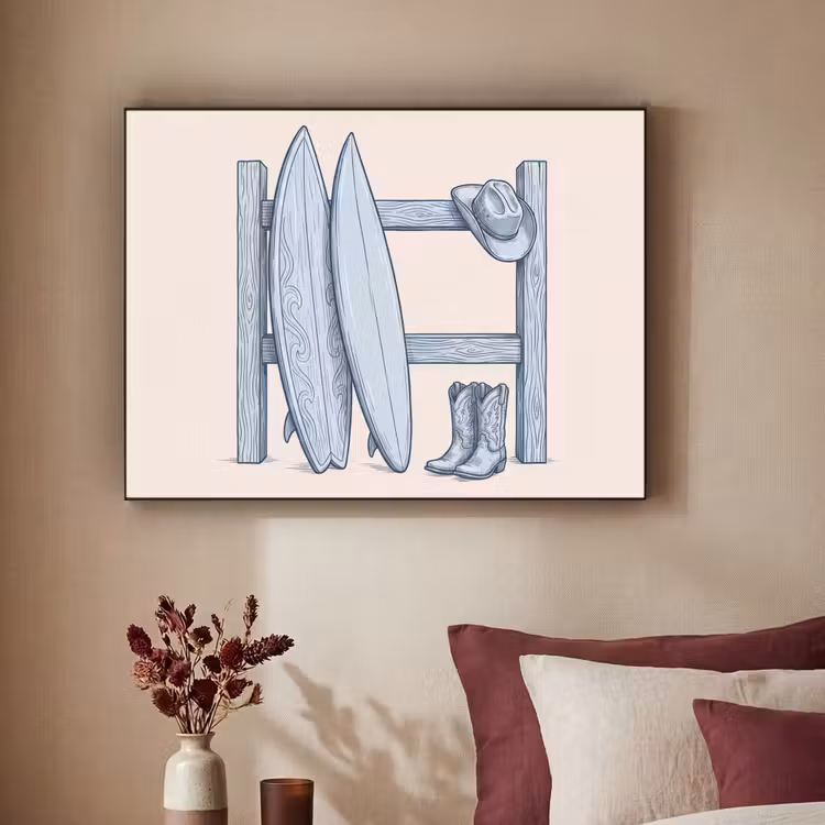 Recreatie - Kleding - Avontuur - Illustratie - Zomer Textielframe zwart klein -sfeer1