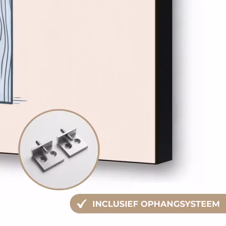 Recreatie - Kleding - Avontuur - Illustratie - Zomer Textielframe zwart klein -USP_ophangsysteemNL