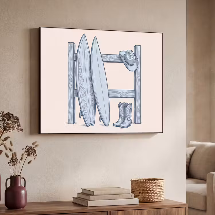 Recreatie - Kleding - Avontuur - Illustratie - Zomer Textielframe zwart klein -sfeer3