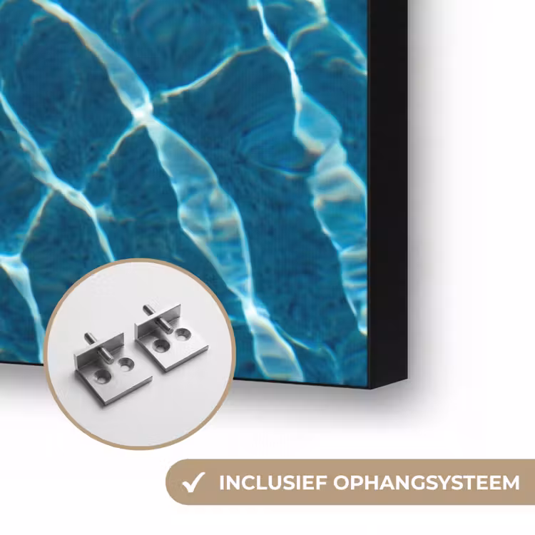 Recreatie - Water - Zomer - Rood - Wit Textielframe zwart klein -USP_ophangsysteemNL