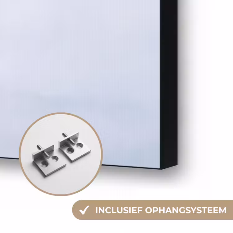 Reddingsboei - Maritiem - Welkom - Blauw - Wit Textielframe zwart klein -USP_ophangsysteemNL