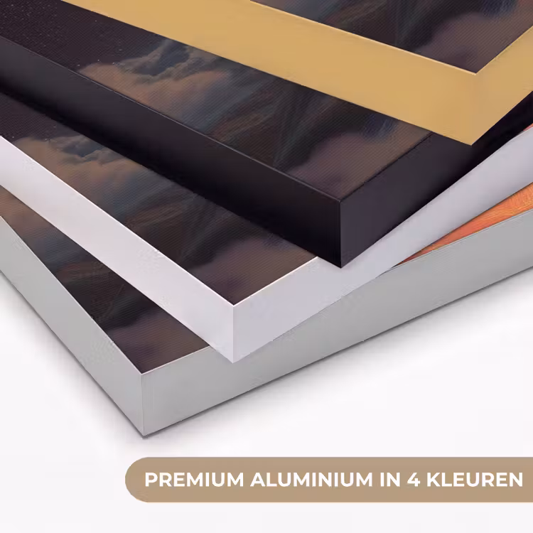 Regenboog - Verticaal - Sterrenhemel - Wolken Textielframe zwart klein -USP_kleurenNL