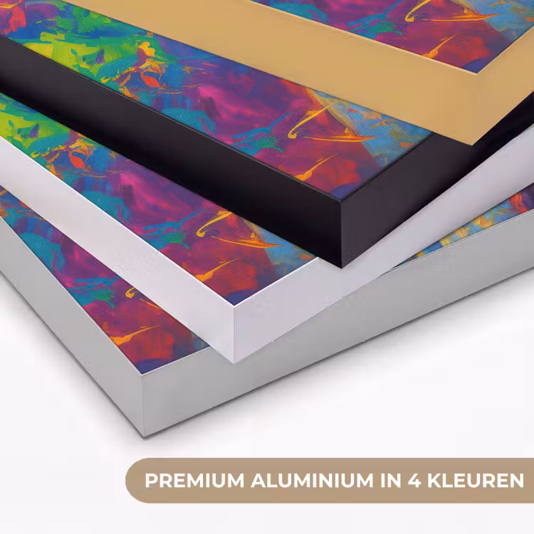 Regenboogkleuren - Man - schilderij Textielframe zwart klein -USP_kleurenNL