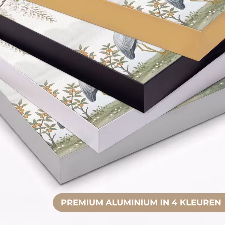 Reiger - Landschap - Groen Textielframe zwart klein -USP_kleurenNL