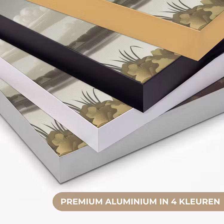 Reiger - Planten - Wolken - Wit Textielframe zwart klein -USP_kleurenNL