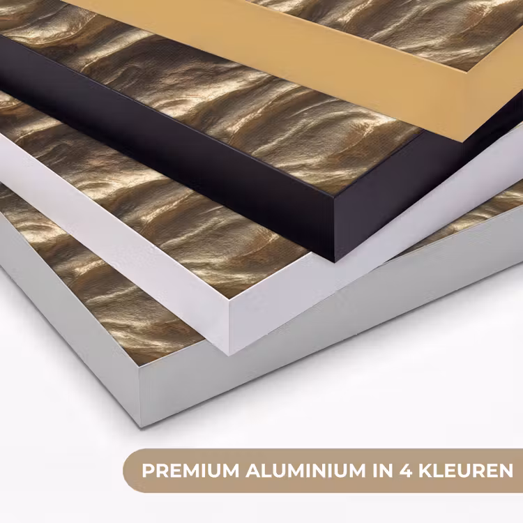 Reliëf - Golven - Abstract - Bronsgoud Textielframe zwart klein 947 -USP_kleurenNL