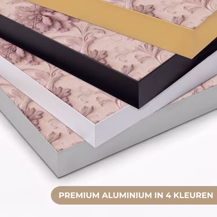 Reliëf - Pioenrozen - Roze Textielframe zwart klein 947 -USP_kleurenNL