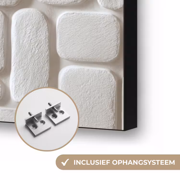 Reliëf - Structuur - Wit Textielframe zwart klein 947 -USP_ophangsysteemNL