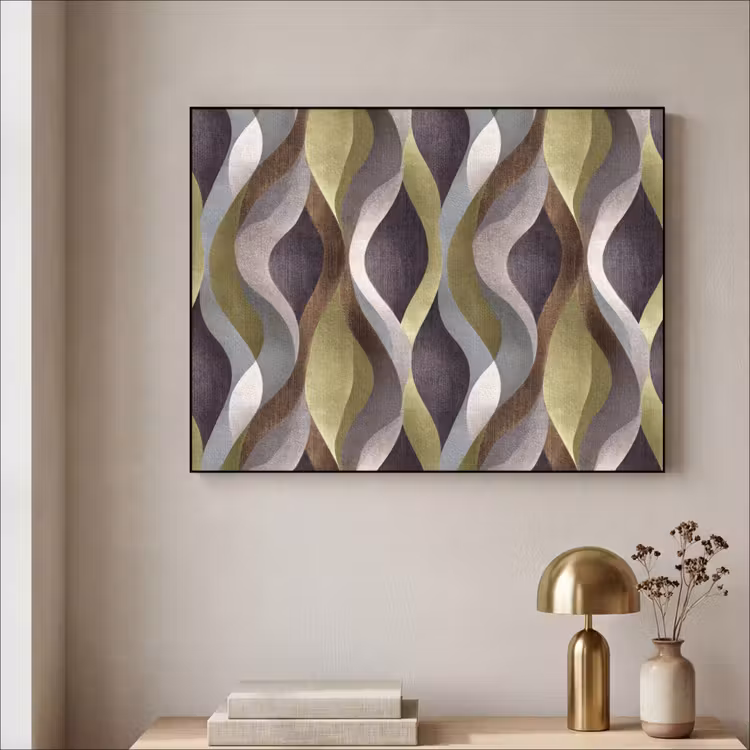 Retro - Banen - Kleurrijk Textielframe zwart klein 947 -sfeer2