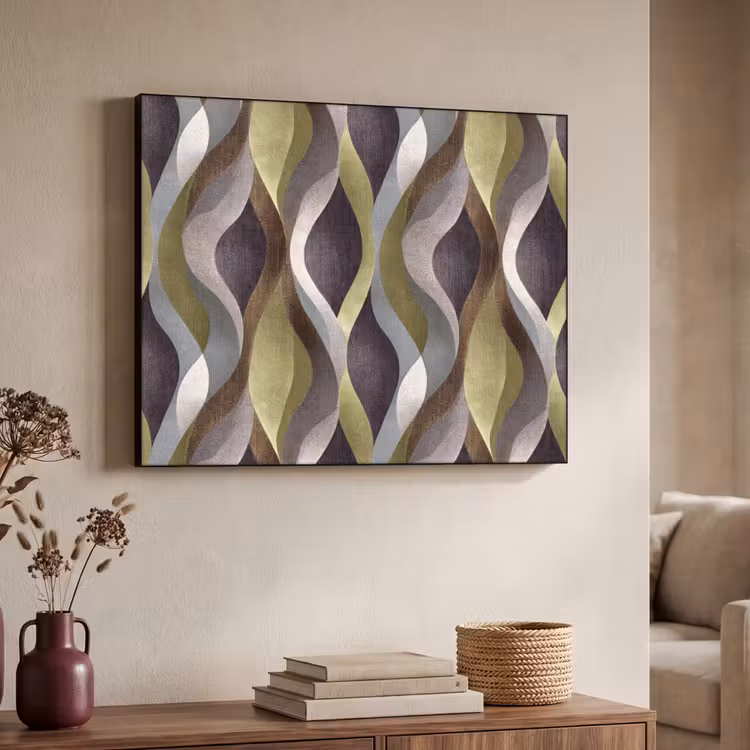 Retro - Banen - Kleurrijk Textielframe zwart klein 947 -sfeer3