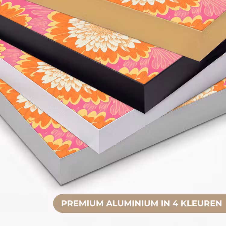 Retro - Bloemen - Kleurrijk Textielframe zwart klein 947 -USP_kleurenNL