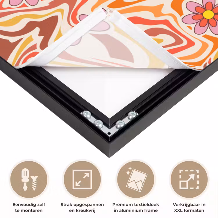 Retro - Bloemen - Patroon Textielframe zwart klein 947 -USP_feed_closeupNL
