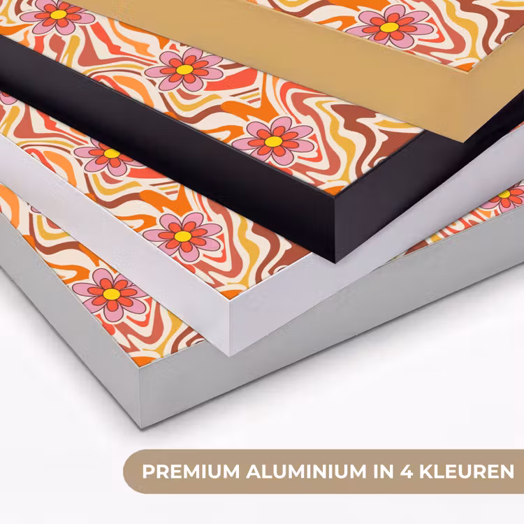 Retro - Bloemen - Patroon Textielframe zwart klein 947 -USP_kleurenNL
