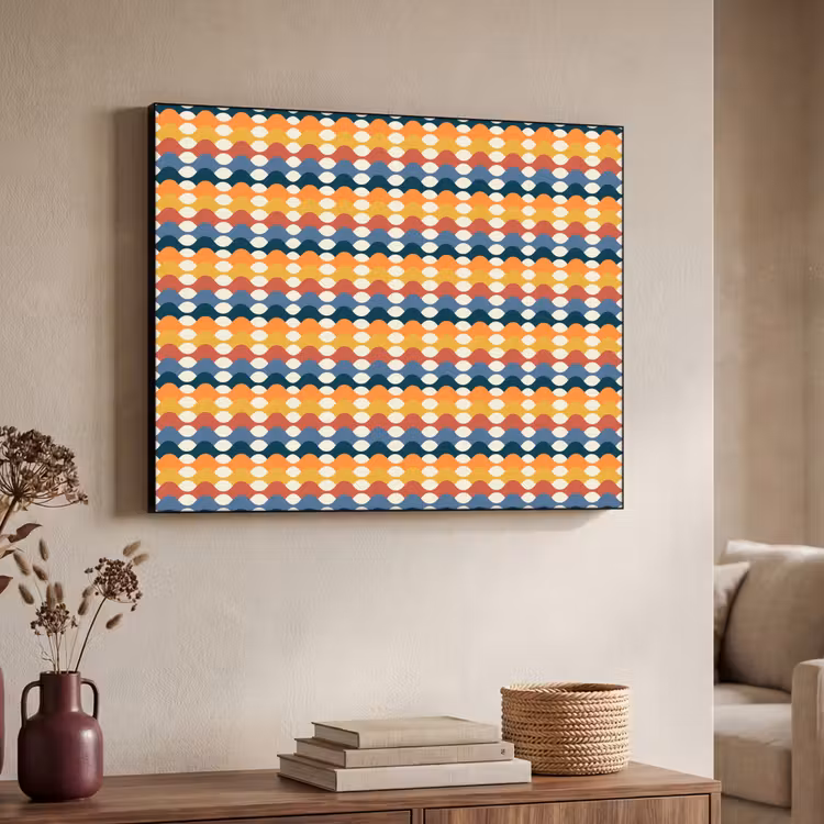 Retro - Disco - Golven Textielframe - compleet frame klein 947 -sfeer3