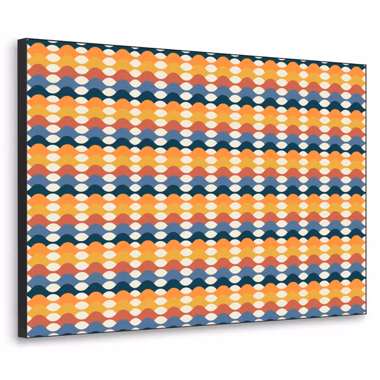 Retro - Disco - Golven Textielframe zwart klein 947 -3d