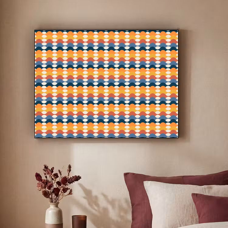 Retro - Disco - Golven Textielframe zwart klein 947 -sfeer1