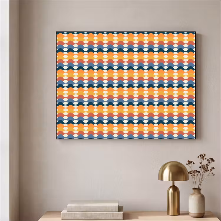 Retro - Disco - Golven Textielframe zwart klein 947 -sfeer2
