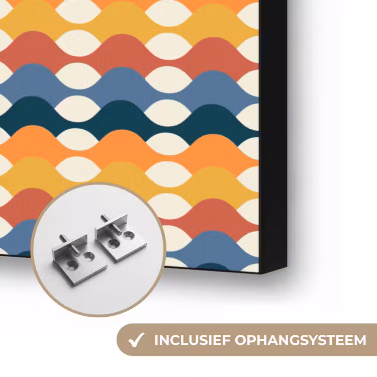 Retro - Disco - Golven Textielframe zwart klein 947 -USP_ophangsysteemNL