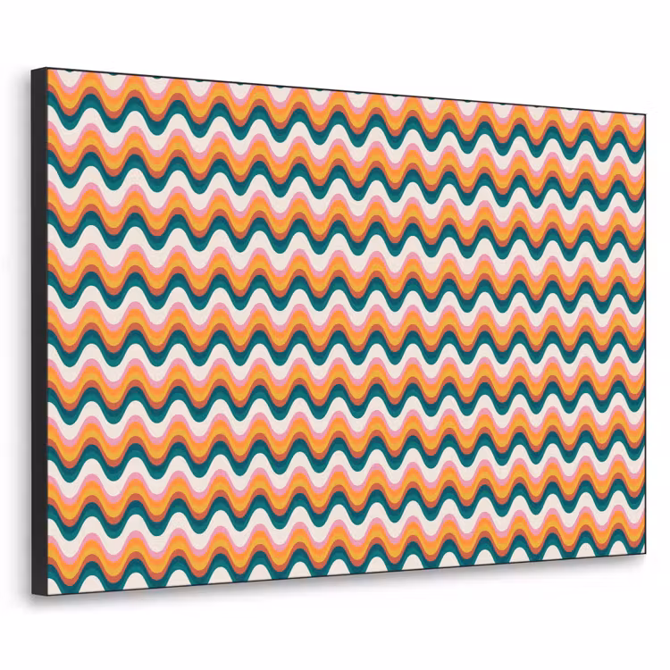 Retro - Disco - Golven - Kleur Textielframe - compleet frame klein 947 -3d