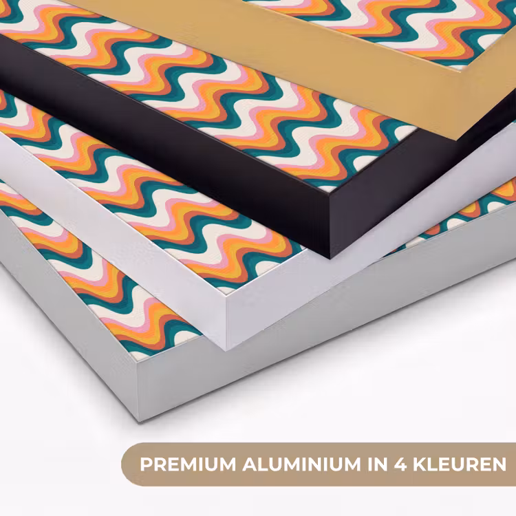 Retro - Disco - Golven - Kleur Textielframe zwart klein 947 -USP_kleurenNL