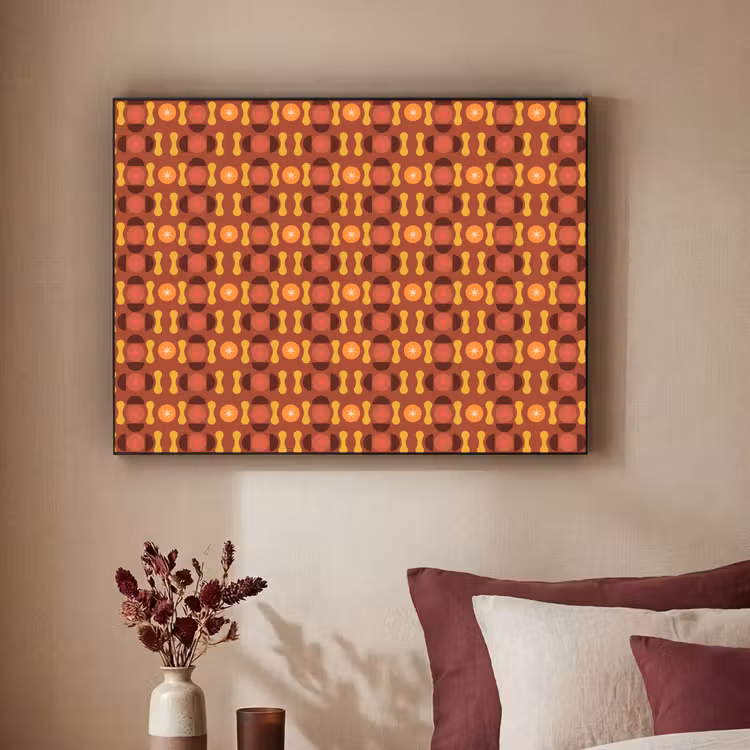 Retro - Disco - Hippie Textielframe zwart klein 947 -sfeer1