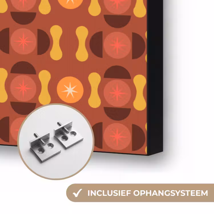 Retro - Disco - Hippie Textielframe zwart klein 947 -USP_ophangsysteemNL