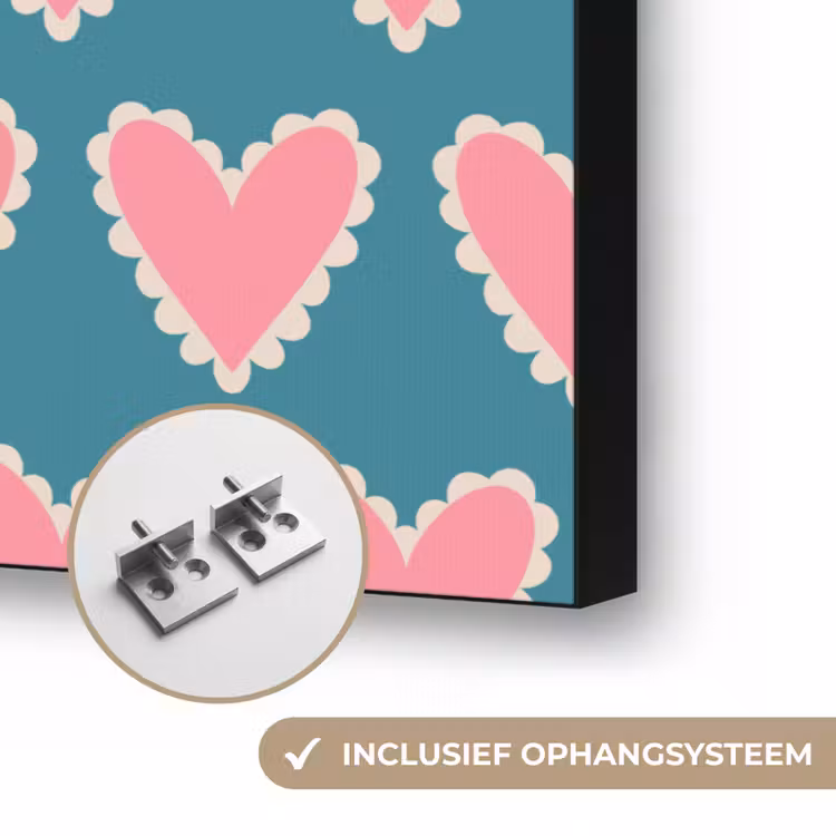 Retro - Hartjes - Patroon Textielframe zwart klein 947 -USP_ophangsysteemNL