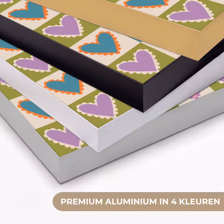 Retro - Kleuren - Patroon - Hartjes Textielframe zwart klein 947 -USP_kleurenNL