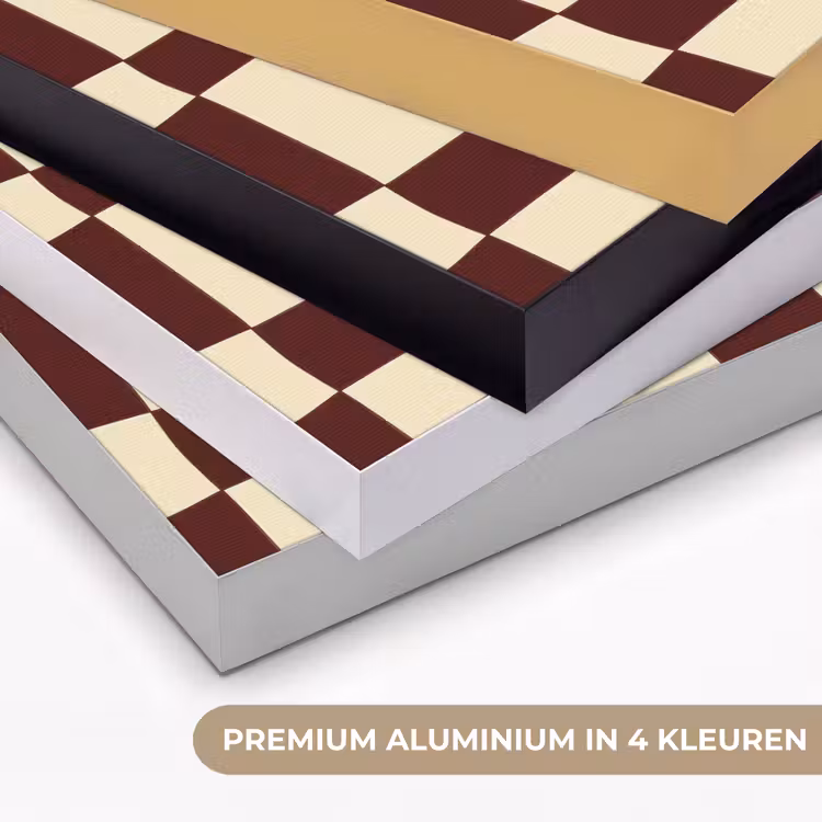 Retro - Patroon - Bruin Textielframe zwart klein 947 -USP_kleurenNL