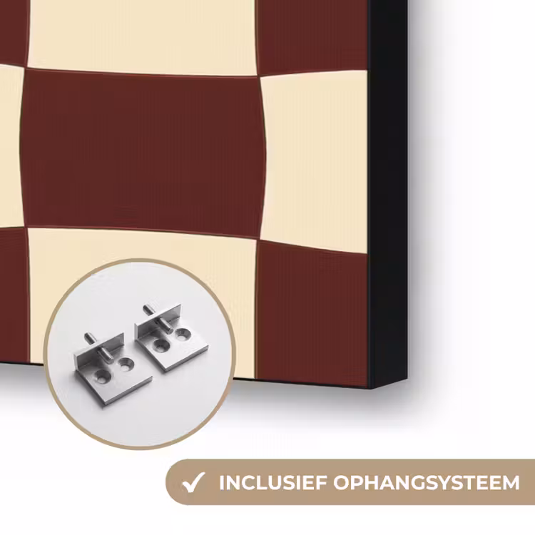 Retro - Patroon - Bruin Textielframe zwart klein 947 -USP_ophangsysteemNL